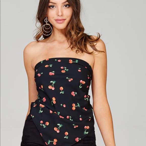 🆕“Put a cherry on it” Strapless Tie Back Top - Picture 2 of 5